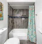 Hallway bathroom - shower tub combo